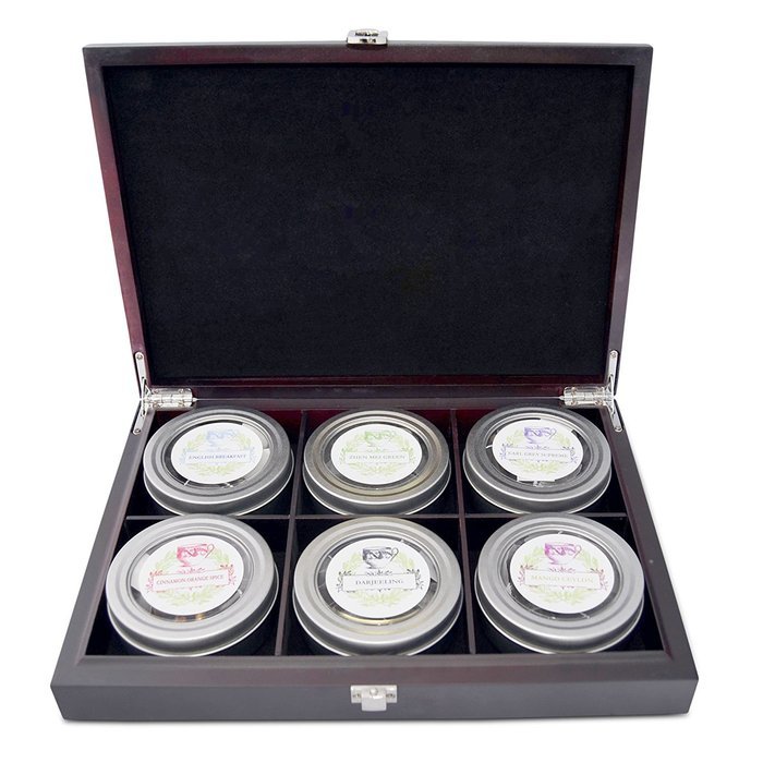 Flourish and Thrive Tea Gift Set, Loose Leaf in Wooden Box