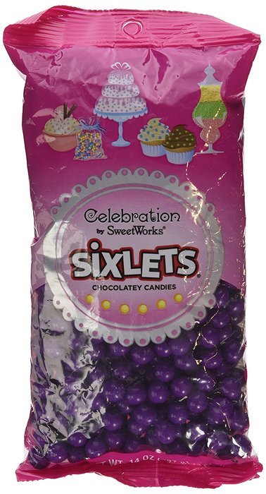 Sweetworks Celebrations Candy Sixlets Bag, 14 oz, Shimmer Silver N6