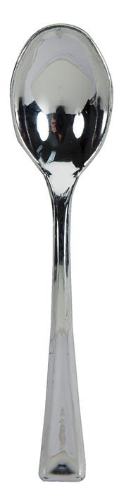 Creative Converting 24 Count Plastic Spoons, Mini, Metallic Silver N2