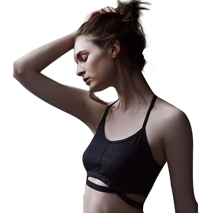 PHOTNO Women Yoga Fitness Stretch Workout Tank Tops Seamless Sports Bra N4