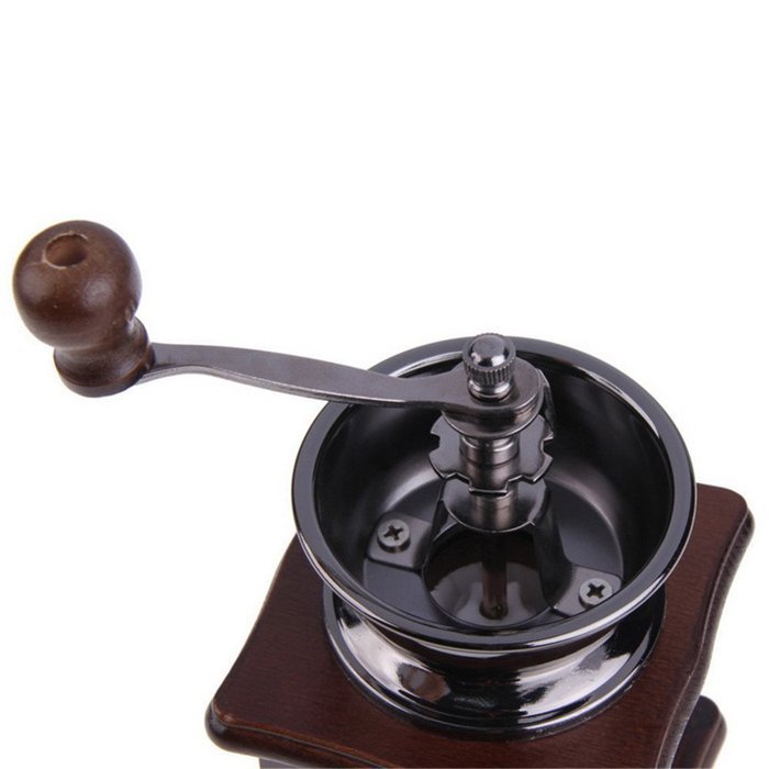 Manual Coffee Mill Wood Stand Bowl Antique Hand Coffee Bean Grinder N2