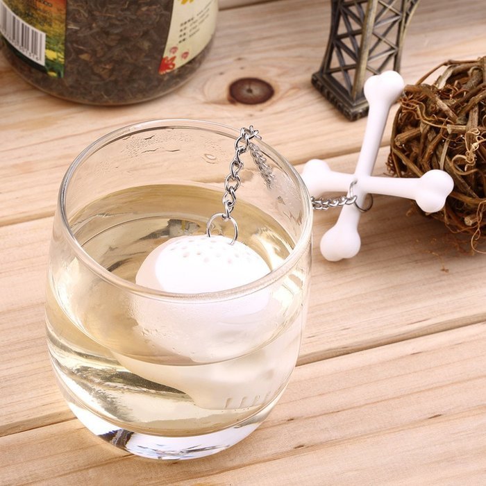 Silicone T-Bones Bones Skull Infuser Loose Leaf Tea Strainer Filter Diffuser N4