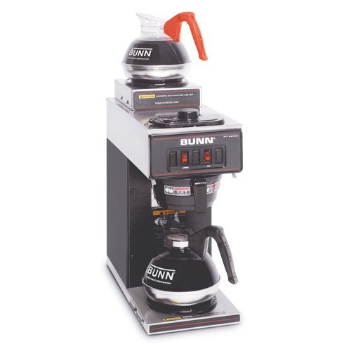 Bunn VP17-2 Black Low Profile Pourover Coffee Brewer with 2 Warmers (Bunn 13300.0012)