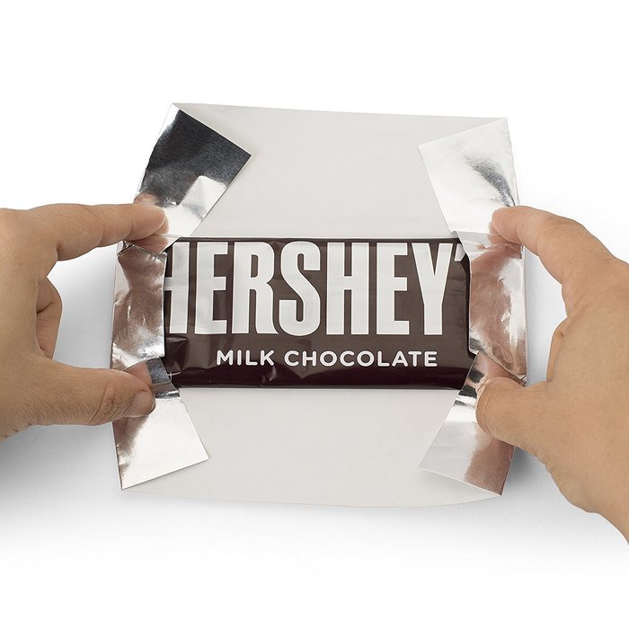 Foil Wrapper (Silver) - Pack of 100 Candy Bar Wrappers with Thick Paper Backing - Folds and Wraps Well - Best... N14