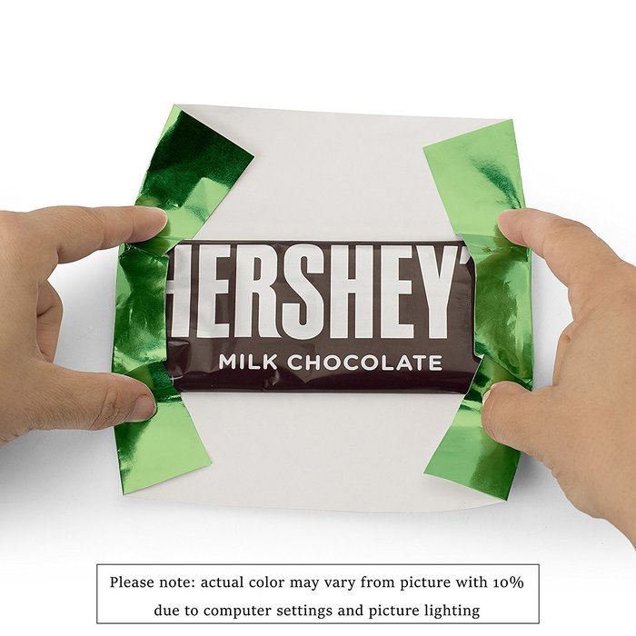 Foil Wrapper (Silver) - Pack of 100 Candy Bar Wrappers with Thick Paper Backing - Folds and Wraps Well - Best... N18