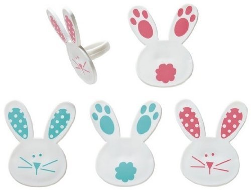 Easter Bunny and Tails Cupcake Rings - 24 pcs