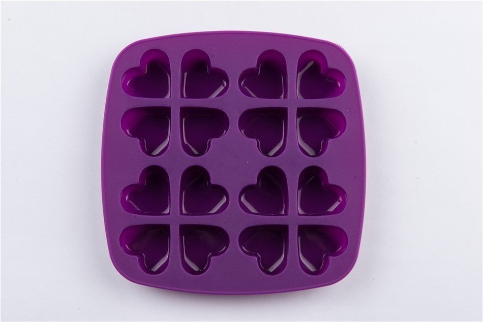 16 Cavity Heart Shape Silicone Handmade DIY Cake Chocolate Jello Mold for Wedding N7