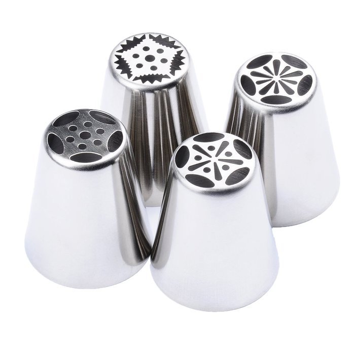YOUKEE 12 PCS Russian Icing Piping Tips Stainless Steel Nozzles Home DIY Cupcake Pastry Cake Decorating Tips Tools... N3