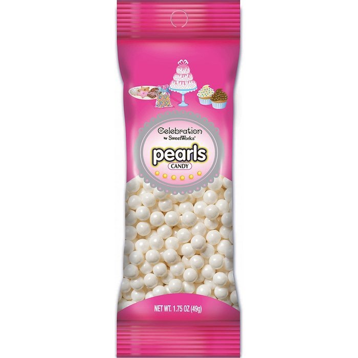 Sweetworks Celebrations Candy Pearls Pouch Shimmer, 1.75 oz, Gold N7