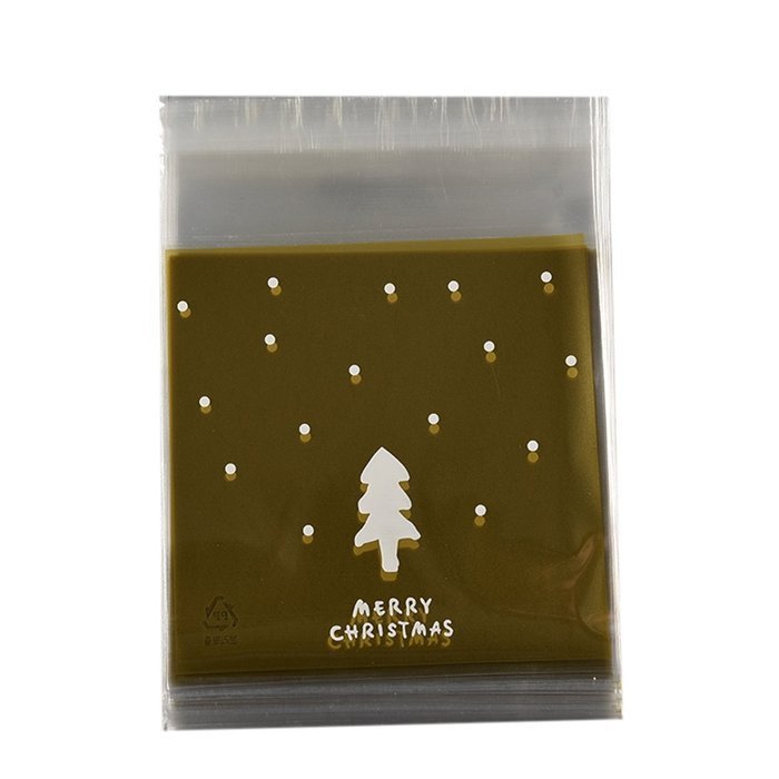Welecom(TM) 100ps Merry Christmas Self Adhesive Seal Plastic Cookie Bags CTS9 N4
