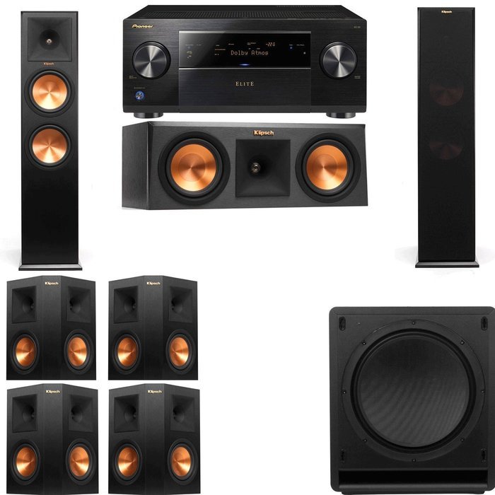Klipsch RP-280F Tower Speakers-RP-250C-SW-112-7.1-Pioneer Elite SC-85