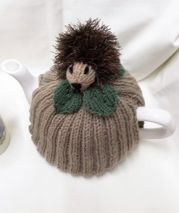 Hand Knitted Hedgehog Tea Cozy, fits 4 - 6 cup tea pot