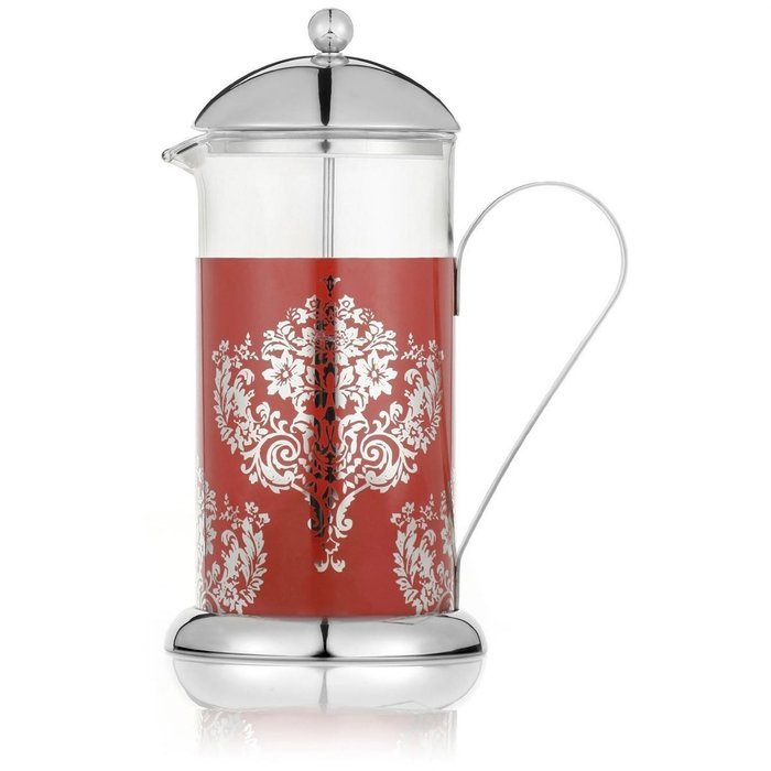 La Cafetiere 8 Cup French Press, Red Damask free image download