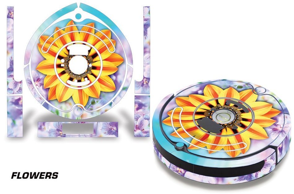Skin Decal Wrap For iRobot Roomba 650/655 Vacuum Stickers Accessory Kit FLOWERS
