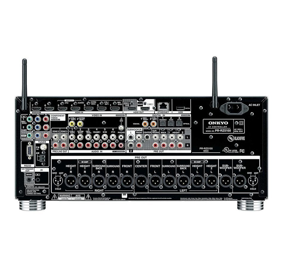 Onkyo 11 Channel Surround Sound Pre-Amplifier Audio Component Preamplifier, Black (PR-RZ5100) N2