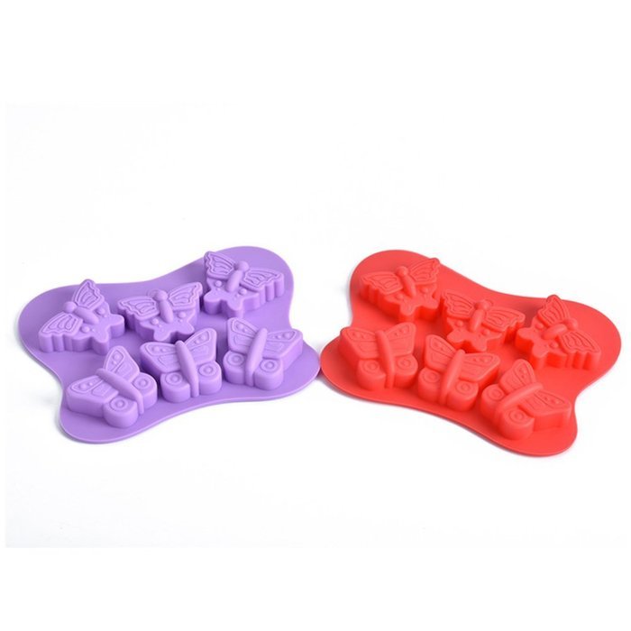 Always Your Chef Mini 2 Pack 6-Cavity Silicone Baking Cups, Candy Molds & Chocolates Molds & Ice Cube Trays, Butterfly...