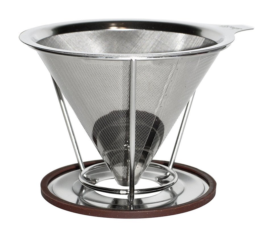 Pour Over Coffee Dripper / Maker - Stainless Steel with Clever Cone Design - Reusable / Washable Paperless Filter... N7