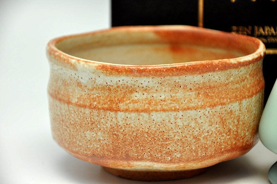 Japanese Mino Yaki ware Matcha Bowl And Tea Ceremony Set Green Tea 12.3 / 12.3 / 7.2cm (4.8 / 4.8 / 2.8inch)[7438] N4