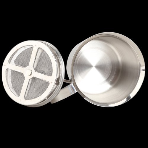 SODIAL(R) 800mL Stainless Steel Milk Creamer Foam Double Mesh N2