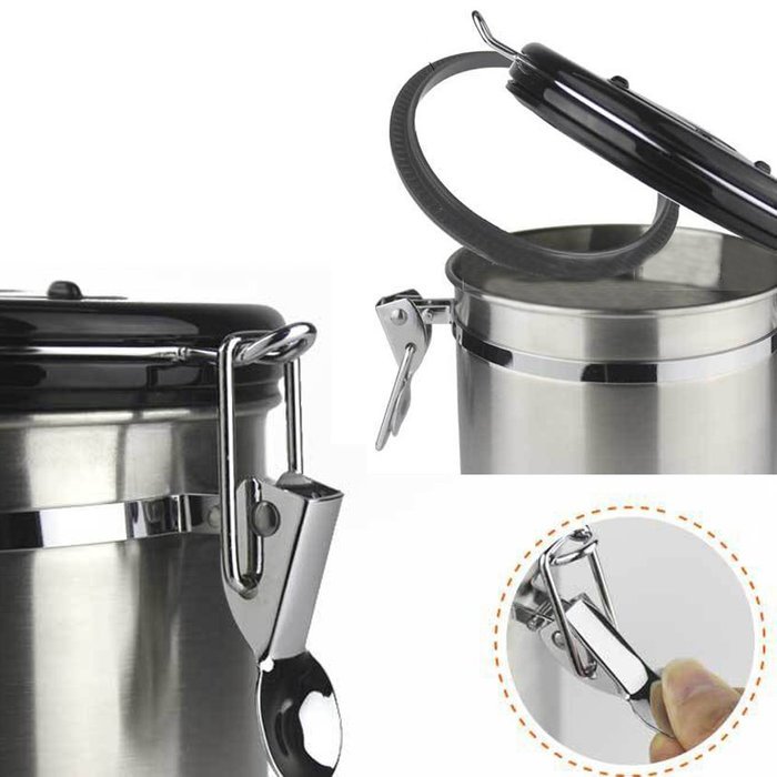 Meiruian Coffee Vacuum Sealed Canister,Stainless Steel Storage Container 1800ML N4