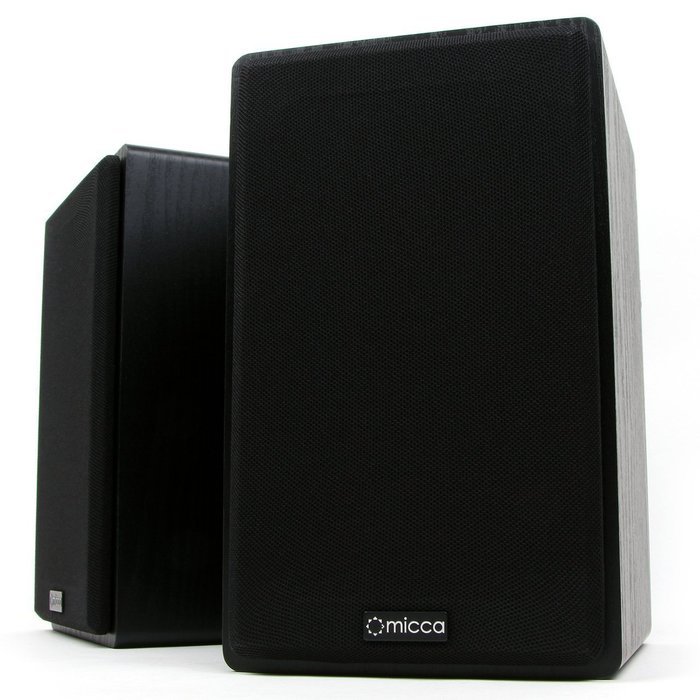 Micca MB42 Bookshelf Speakers With 4-Inch Carbon Fiber Woofer and Silk Dome Tweeter (Black, Pair) N4