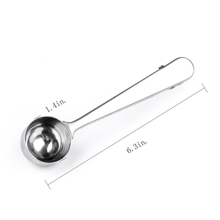 Delidge Coffee Scoop/Spoon with Bag Clip, Stainless Steel Measuring Your Exact Coffee Grounds &ndash; One Teaspoon for... N5