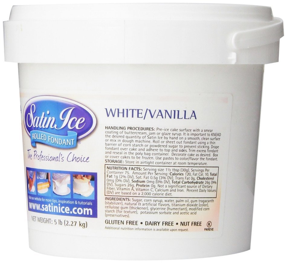 Satin Ice Rolled Fondant Icing White/Vanilla 5lb N2 free image download