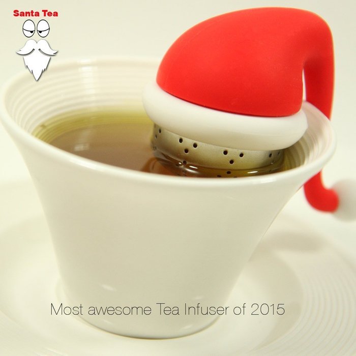 Mudra Loose Leaf Tea Infuser 2016 - Santa Hat Strainer with Steel Ball - Great Christmas Gift N8