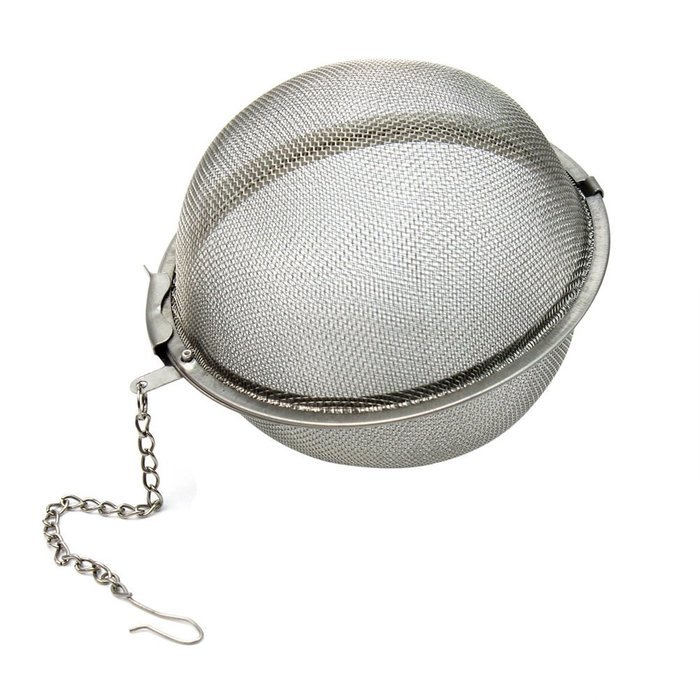 Reusable Stainless Steel Round Ball Locking Spice Tea Strainer Mesh (9CM) N5