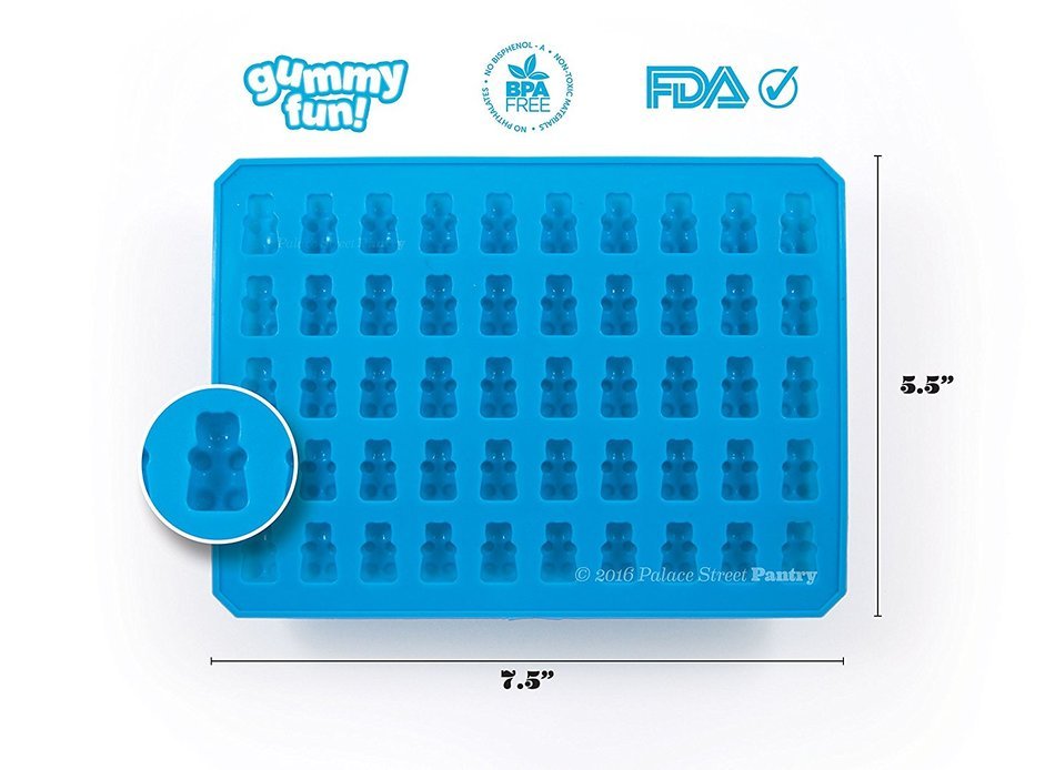 2 Pack Premium Gummy Bear Molds (makes 100 bears!) *PLUS 2 BONUS easy droppers AND Recipe Ebook with QuickStart... N7