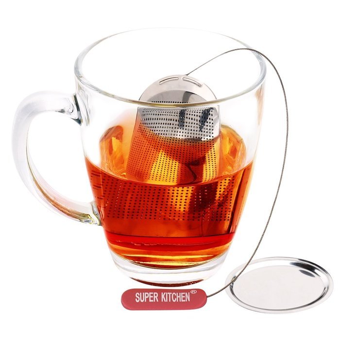 Super Kitchen Ultra Fine Premium Stainless Steel Tea Infuser With Brush Strainer Filters Tea Interval Diffuser... N4