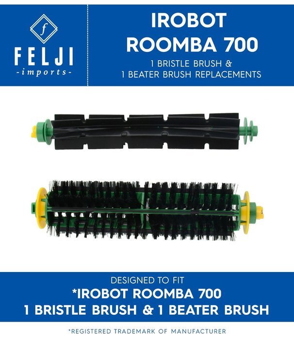 Felji iRobot Roomba 700 1 Bristle Brush & 1 Beater Brush Replacement