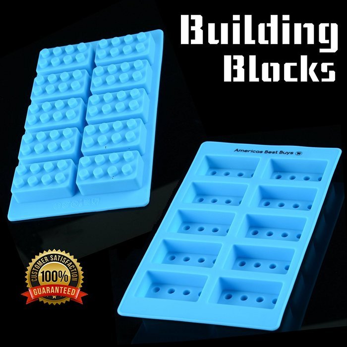 Best Candy Molds & Ice Cube Mold for Lego Lovers with Bonus Recipe eBook by Americas Best Buys (4-Pack) N4