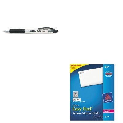 KITAVE49988AVE5267 - Value Kit - Avery Easy Peel Laser Address Labels (AVE5267) and Avery eGEL Roller Ball Retractable...