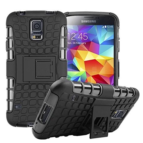 For Samsung Galaxy S5 G900 DRUnKQUEEn&reg; Rugged Hybrid Armor Dual Layer Hard Shell Tire Tread Grenade Grip Combat...