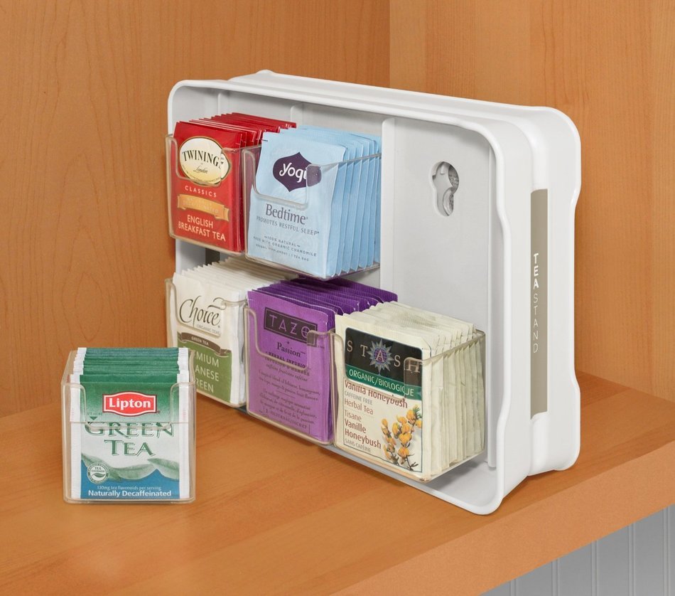 YouCopia TeaStand 100+ Tea Bag Organizer, Bright White N4