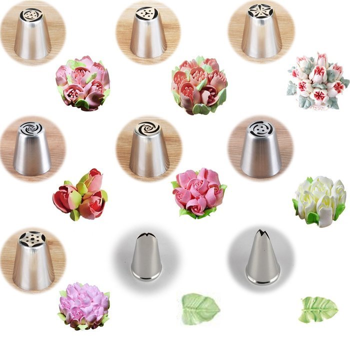 Home Papa Russian Piping Tips Icing Nozzles (Pack of 23): for Cakes Cupcakes Decoration - 7 for Flowers and 2... N4