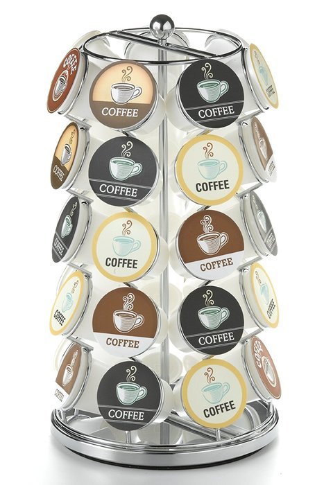 Meelio Kitchen Organizing Chrome 35 K-Cup Carousel Keruig K-Cup Holder