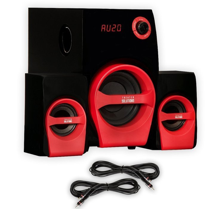 Theater Solutions TS215 Home 2.1 Speaker System FM Tuner USB / SD Inputs Multimedia