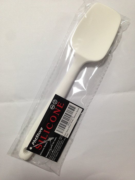 PHT Silicone Spatula Spoon Brush , 8", Set of 3 White N5