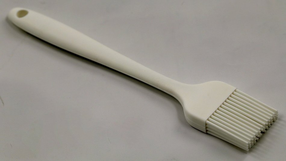 PHT Silicone Spatula Spoon Brush , 8", Set of 3 White N6