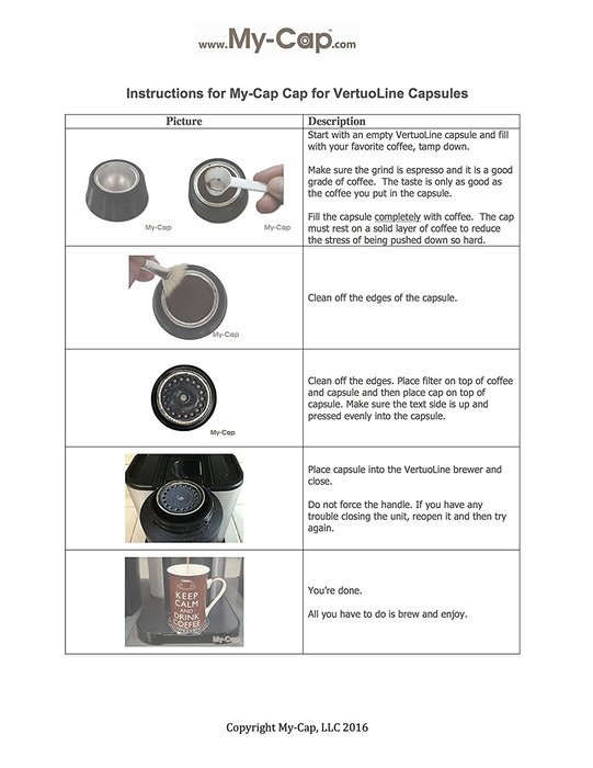 My-Cap's Cap to Reuse Capsules for Nespresso VertuoLine Brewers N3