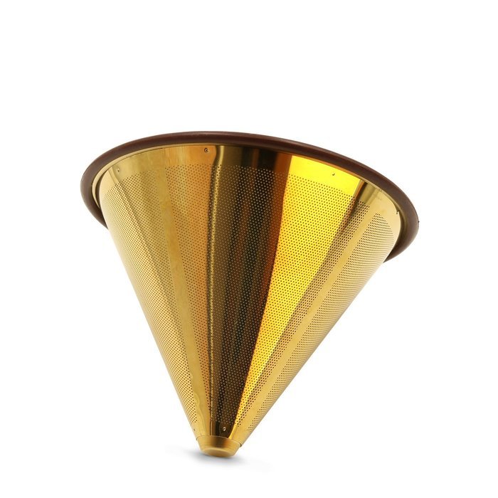 Nicelucky Gold Coated Cone Coffee Filter 304 Stainless Steel Paperless Pour Over Coffee Dripper With Fine Mesh...