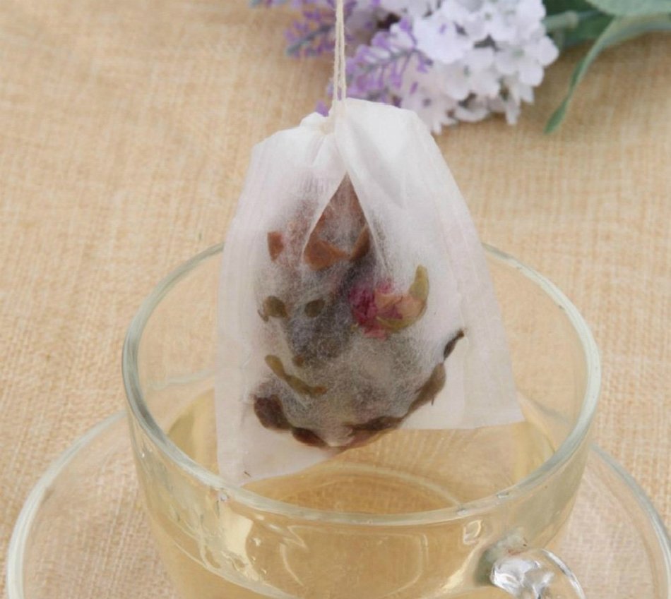 Pack of 100pcs Disposable Empty String Drawstring Tea Dregs Filter Paper Bags for Loose Tea Herbs Spice Bouquet... N2