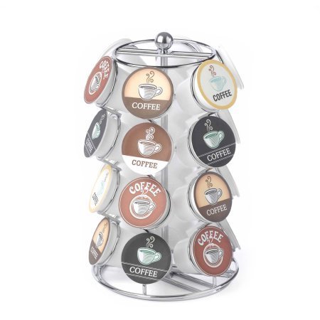 24 Capacity Coffee Pod Carousel in Chrome Finish