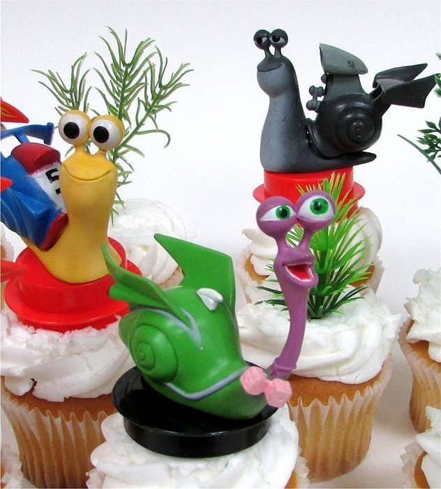 TURBO 14 Piece Birthday CUPCAKE Topper Set Featuring TURBO Figures and Decorative Themed Accessories, Figures... N8