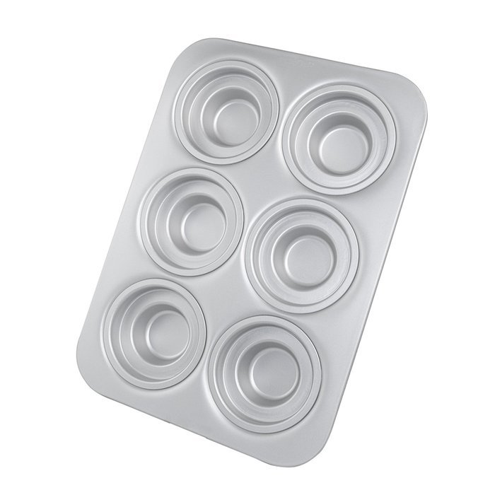 Fat Daddio's Crown Muffin/Cupcake Pan with 6 Round Shaped Cups