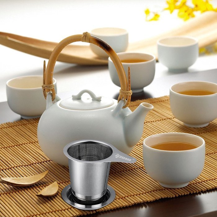 Yoassi Brew-in-mug Teapot Extra Fine Mesh Tea Strainer Infuser Steeper 18/8 Stainless Steel Strainer with Lid... N7