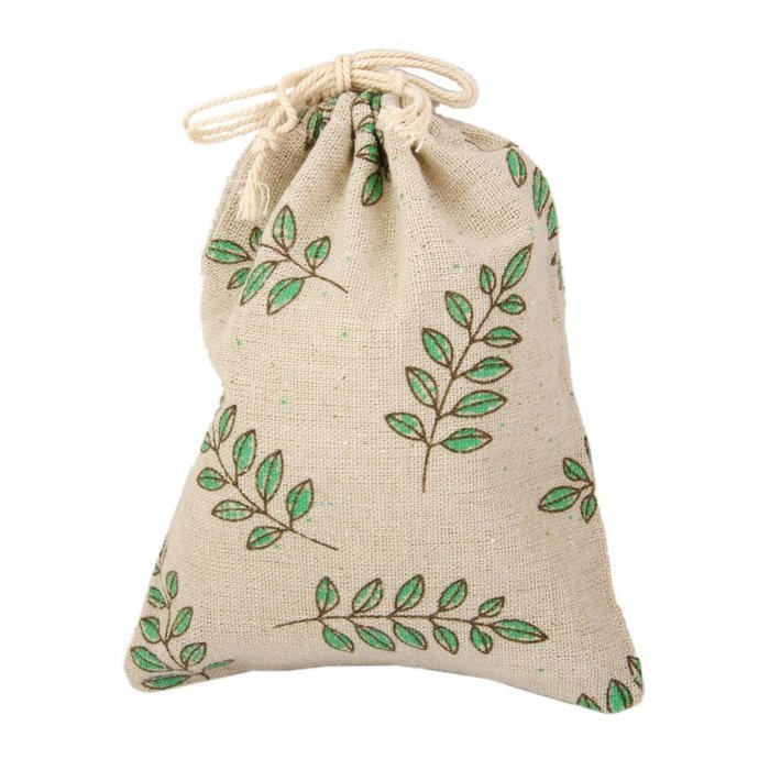 10 x Linen Jute Cloth Sack Jewelry Pouch Drawstring Gift Bags (Leaf ...