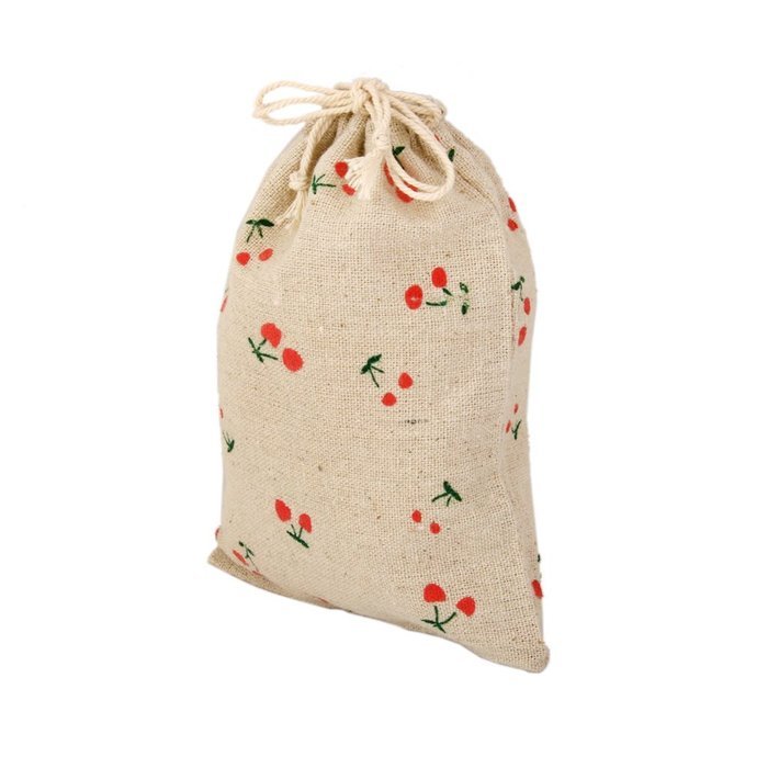 10 x Linen Jute Cloth Sack Jewelry Pouch Drawstring Gift Bags (Leaf Pattern) N11